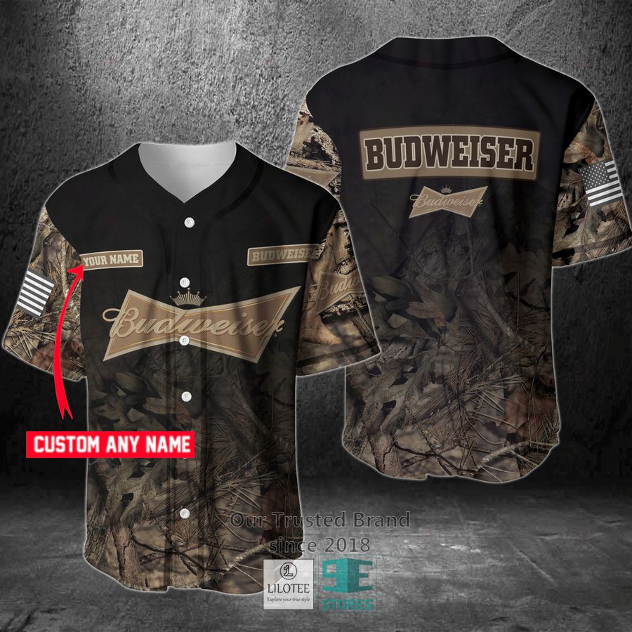 Budweiser Your Name Hunting Baseball Jersey