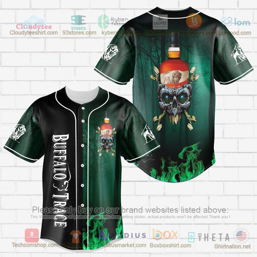 HOT Buffalo Trace skull head Baseball Jersey Shirt