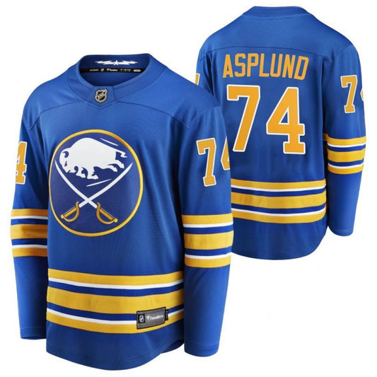 buffalo sabres #74 rasmus asplund royal-2021-home-jersey