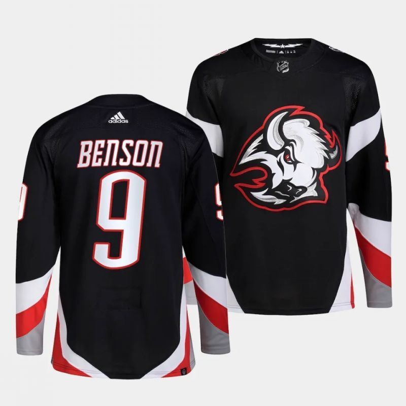 buffalo sabres #9 zach benson alternate black jersey