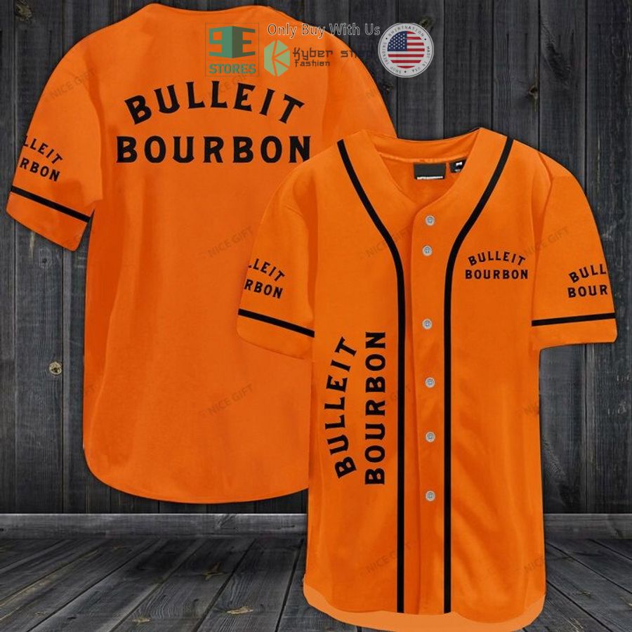 BEST Bulleit Bourbon logo orange Baseball Jersey