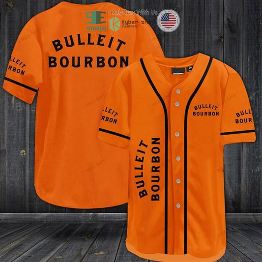 BEST Bulleit Bourbon logo orange Baseball Jersey