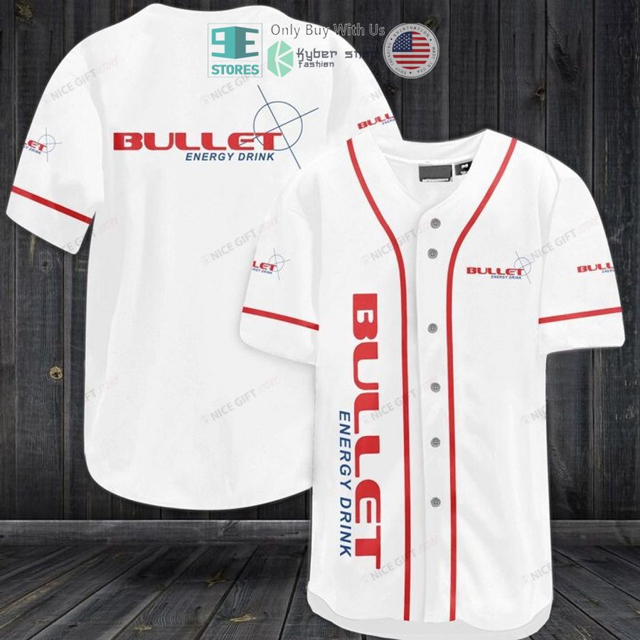 BEST Bullet Energy Drink white Baseball Jersey