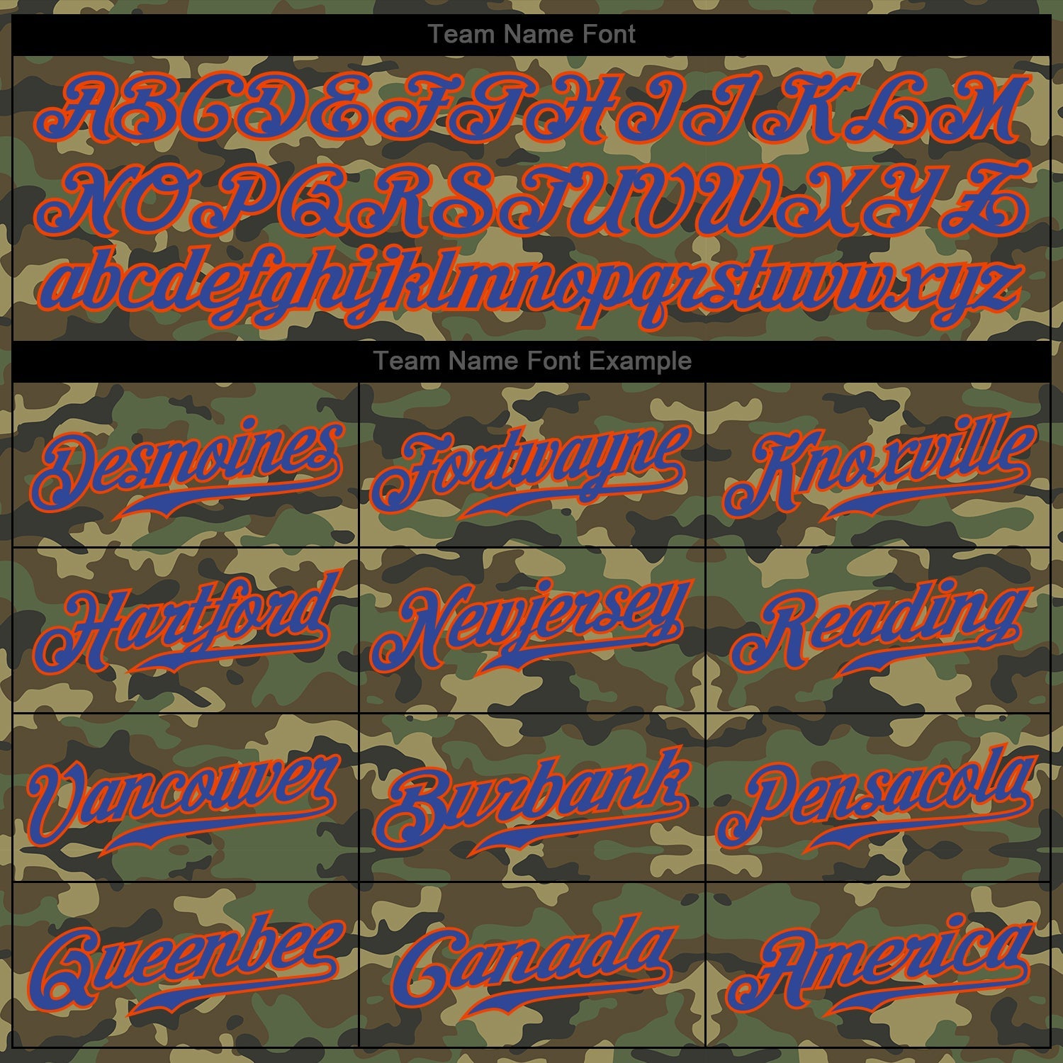 Custom Camo Royal-Orange Authentic Salute To Service Baseball Jersey