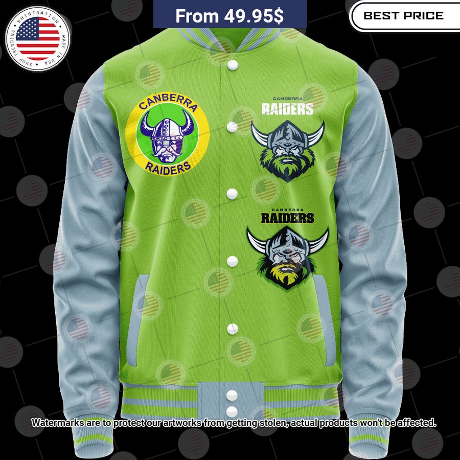 BEST Canberra Raiders Retro Logo Revolution Custom Baseball Jacket