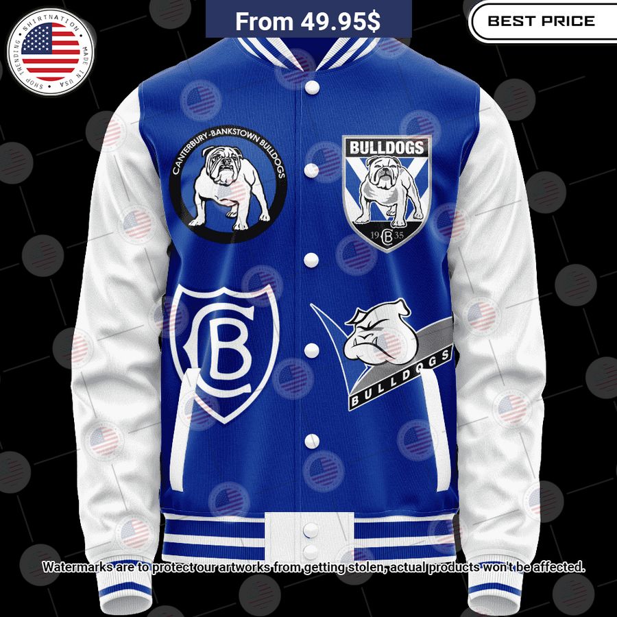 BEST Canterbury Bankstown Bulldogs Retro Logo Revolution Custom Baseball Jacket