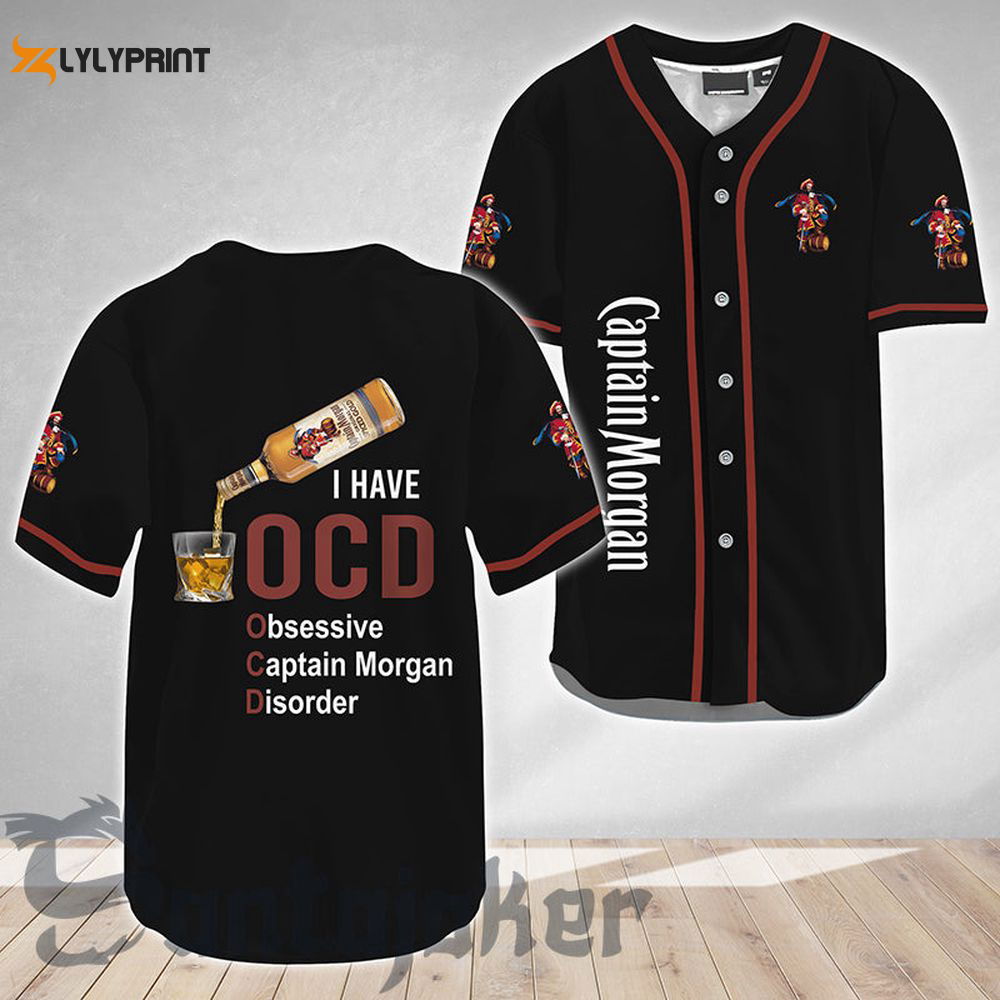 Captain Morgan I Have OCD Baseball Jersey - lylyprint.com T-Shirts, Hoodie, Sweatshirt | WearSparks.com