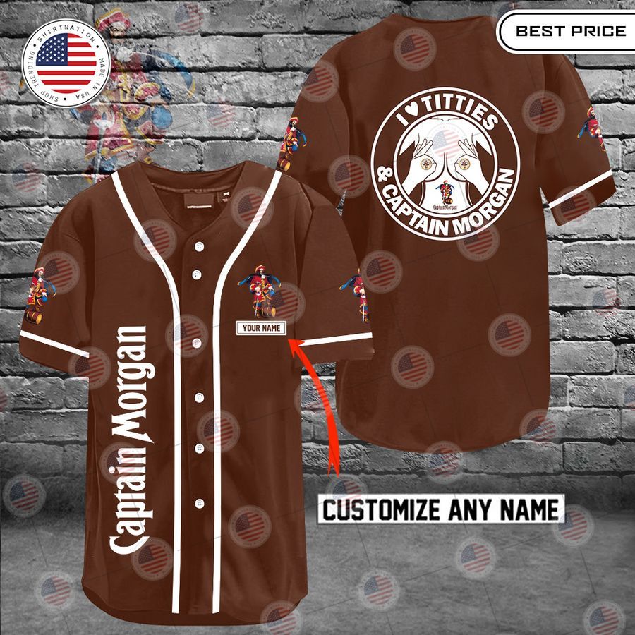 HOT Captain Morgan I love titties and Captain Morgan Custom Baseball jersey