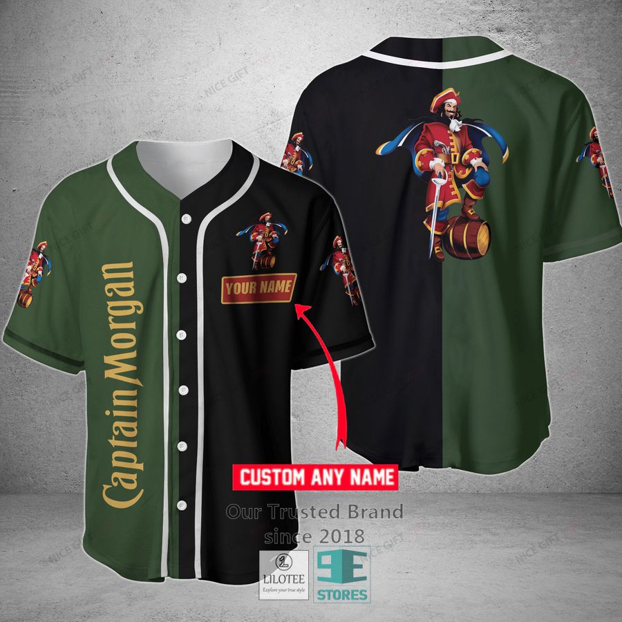 Captain Morgan Your Name black Green Baseball Jersey