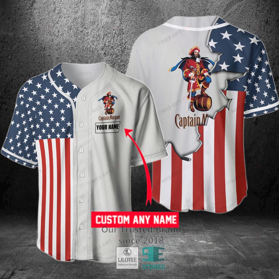 Captain Morgan Your Name US Flag Baseball Jersey