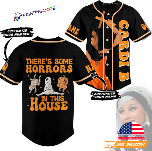 Cardi B Rapper Halloween Personalized Baseball Jersey