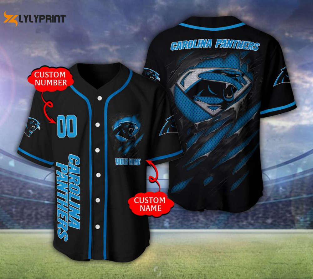 Carolina Panthers Personalized Baseball Jersey Fan Gifts - lylyprint.com T-Shirts, Hoodie, Sweatshirt (Image 1)