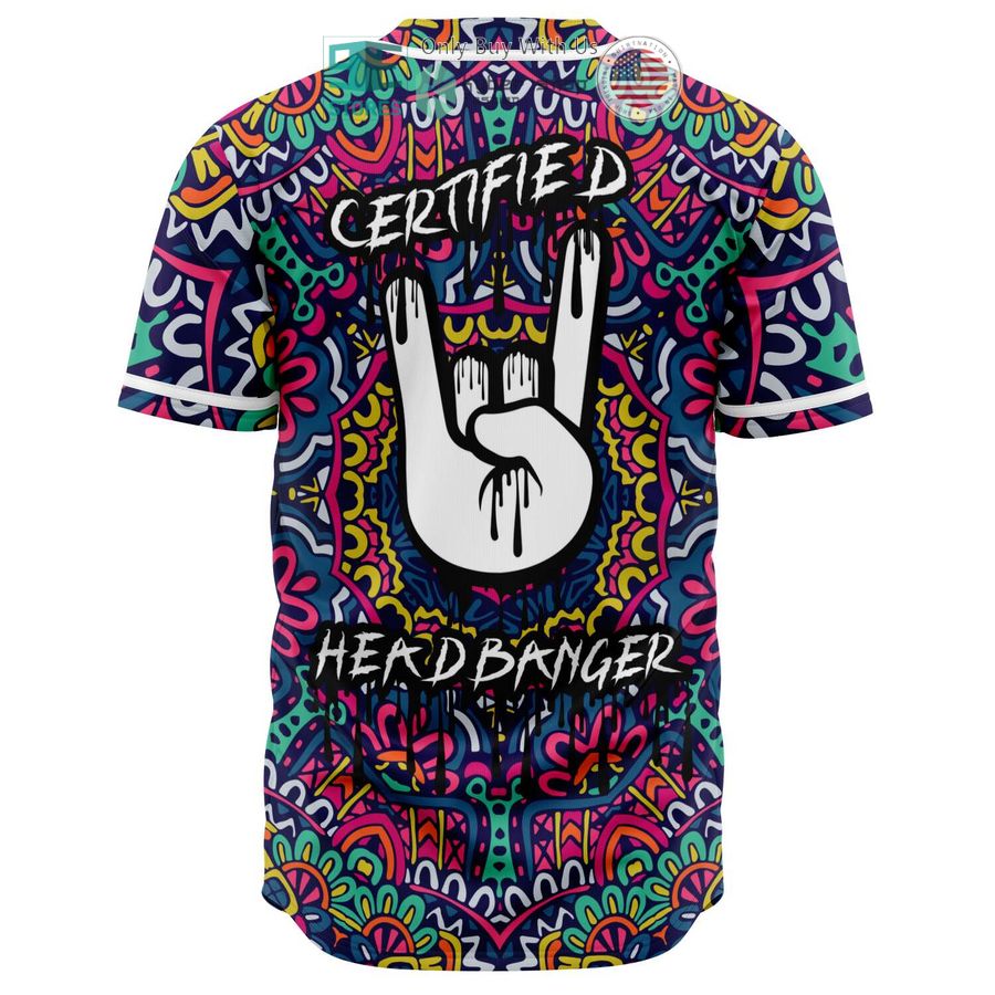 BEST Certified Headbanger Rock handsign trippy Baseball Jersey