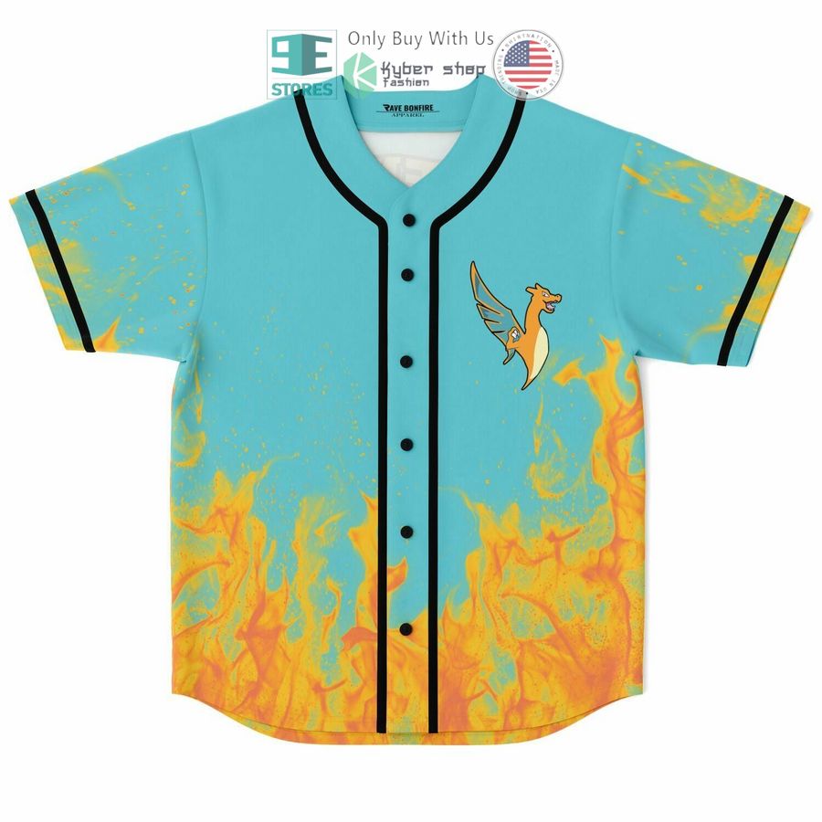 BEST Charizard Illenium fire blue Baseball Jersey