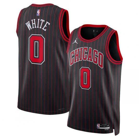 chicago bulls #0 coby white unisex swingman jersey - statement edition - black