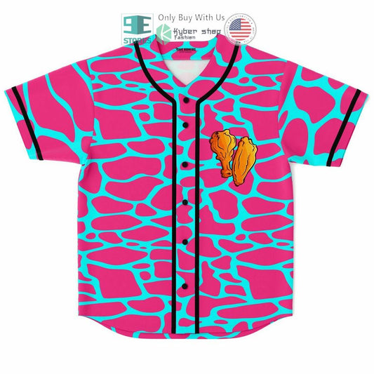 BEST Chicken Wings pink cyan Baseball Jersey
