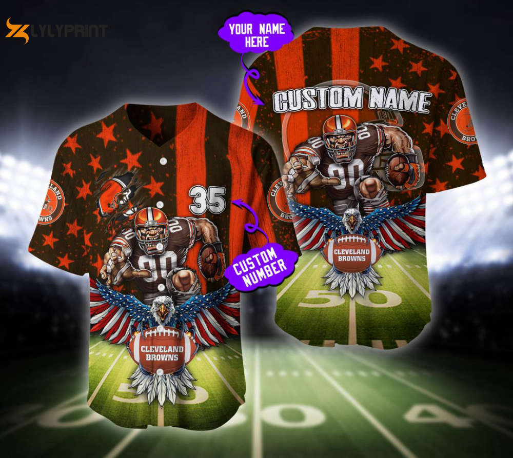 Cleveland Browns Baseball Jersey Custom Name And Number Fan Gifts - lylyprint.com T-Shirts, Hoodie, Sweatshirt (Image 1)