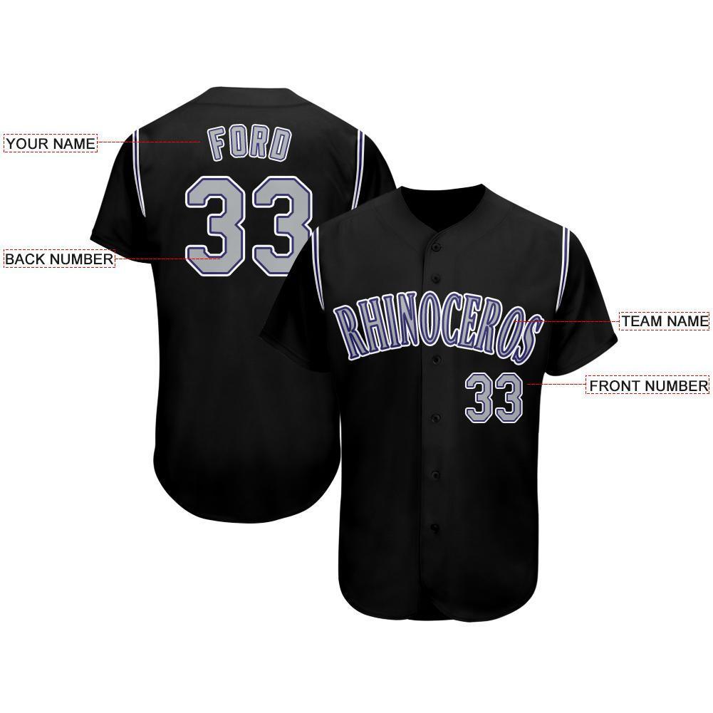 Custom Black Gray-Purple Baseball Jersey T-Shirts, Hoodie, Sweatshirt | WearSparks.com (Image 3)