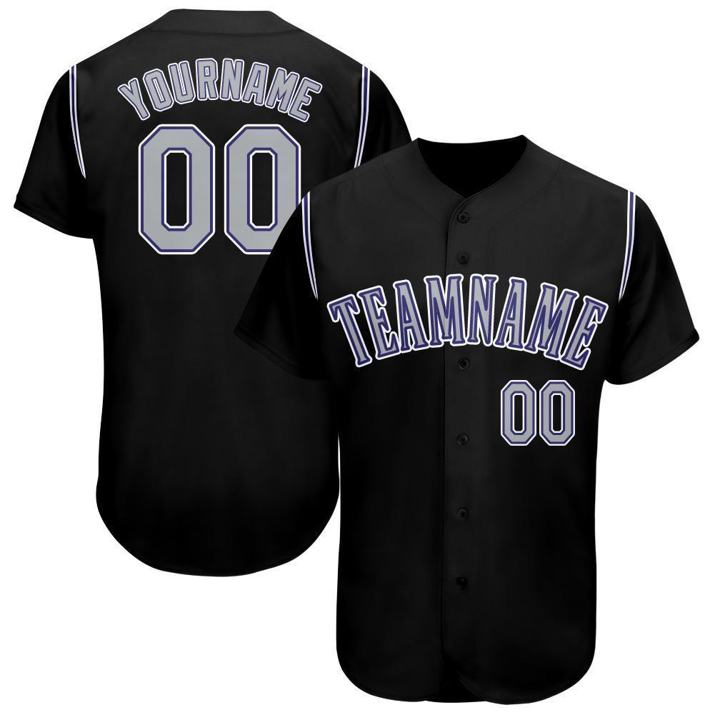 Custom Black Gray-Purple Baseball Jersey T-Shirts, Hoodie, Sweatshirt | WearSparks.com (Image 1)