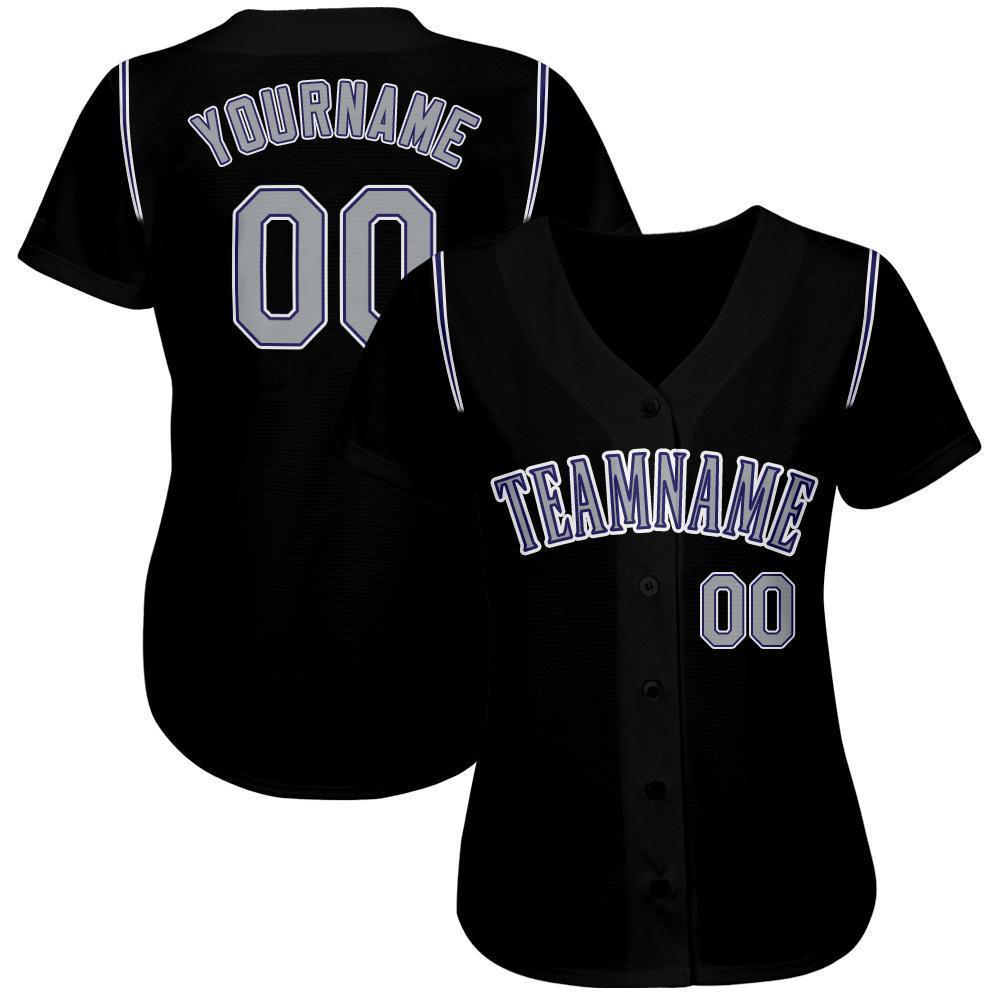 Custom Black Gray-Purple Baseball Jersey T-Shirts, Hoodie, Sweatshirt | WearSparks.com (Image 2)