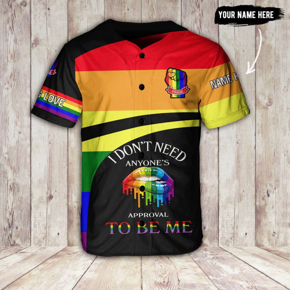 Colorful Custom Name LGBT Baseball Jersey Adult Unisex S-5XL Full Size - Aopprinter T-Shirts, Hoodie, Sweatshirt (Image 2)
