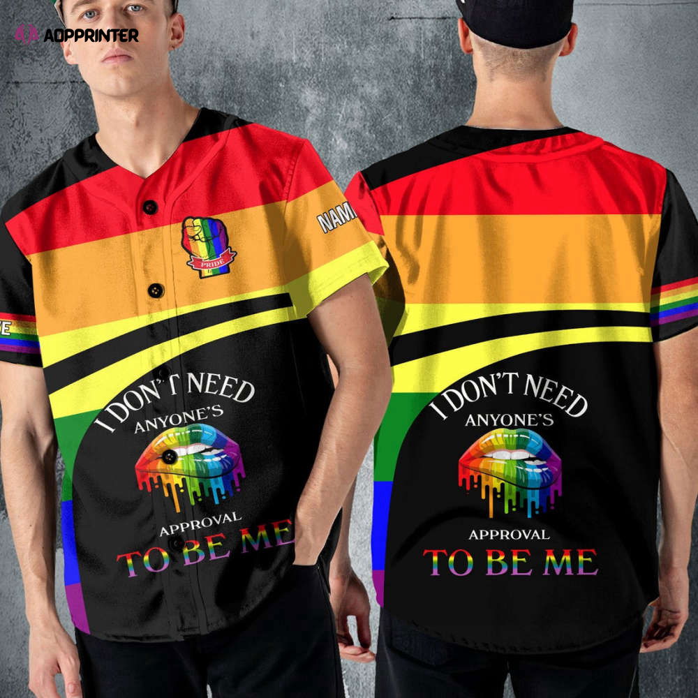 Colorful Custom Name LGBT Baseball Jersey Adult Unisex S-5XL Full Size - Aopprinter T-Shirts, Hoodie, Sweatshirt (Image 1)