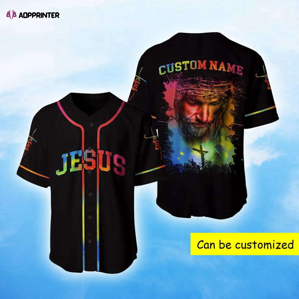 Colorful Jesus Baseball Jersey Vibrant Unisex Design Full Size S-5XL