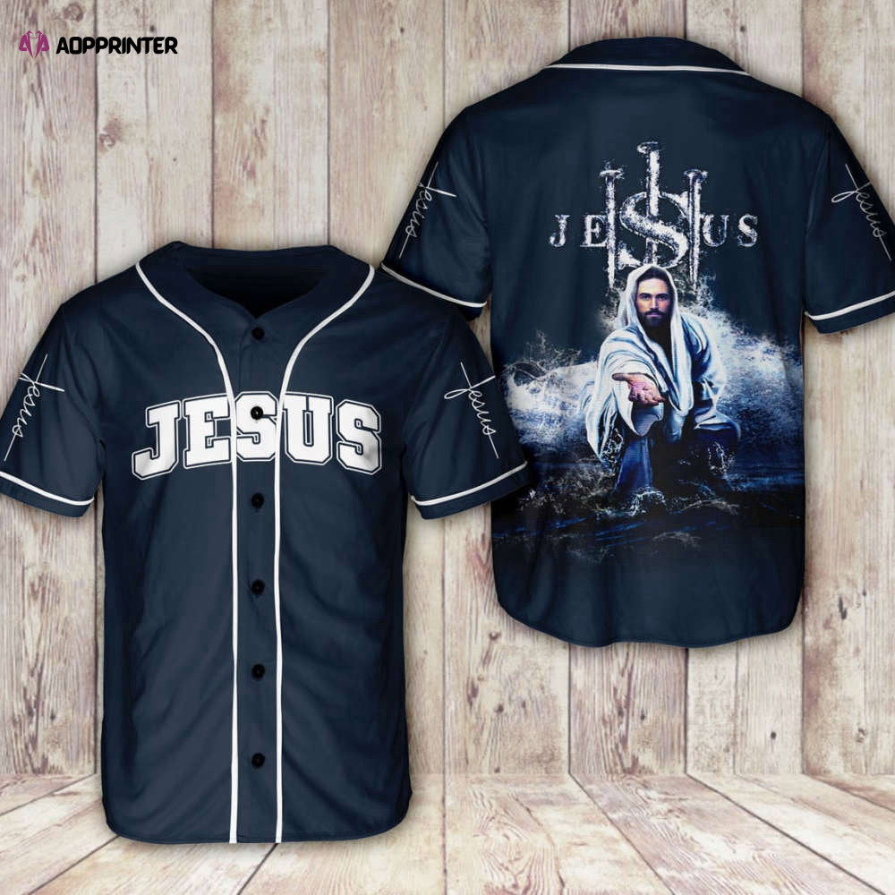 Colorful Jesus Hand Storm Baseball Jersey Adult Unisex S-5XL Full Size
