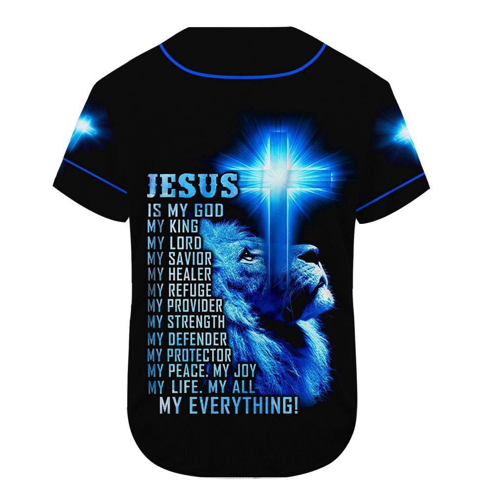 Colorful Jesus Is My Savior Baseball Jersey Adult Unisex S-5XL Full Size - Aopprinter T-Shirts, Hoodie, Sweatshirt (Image 3)