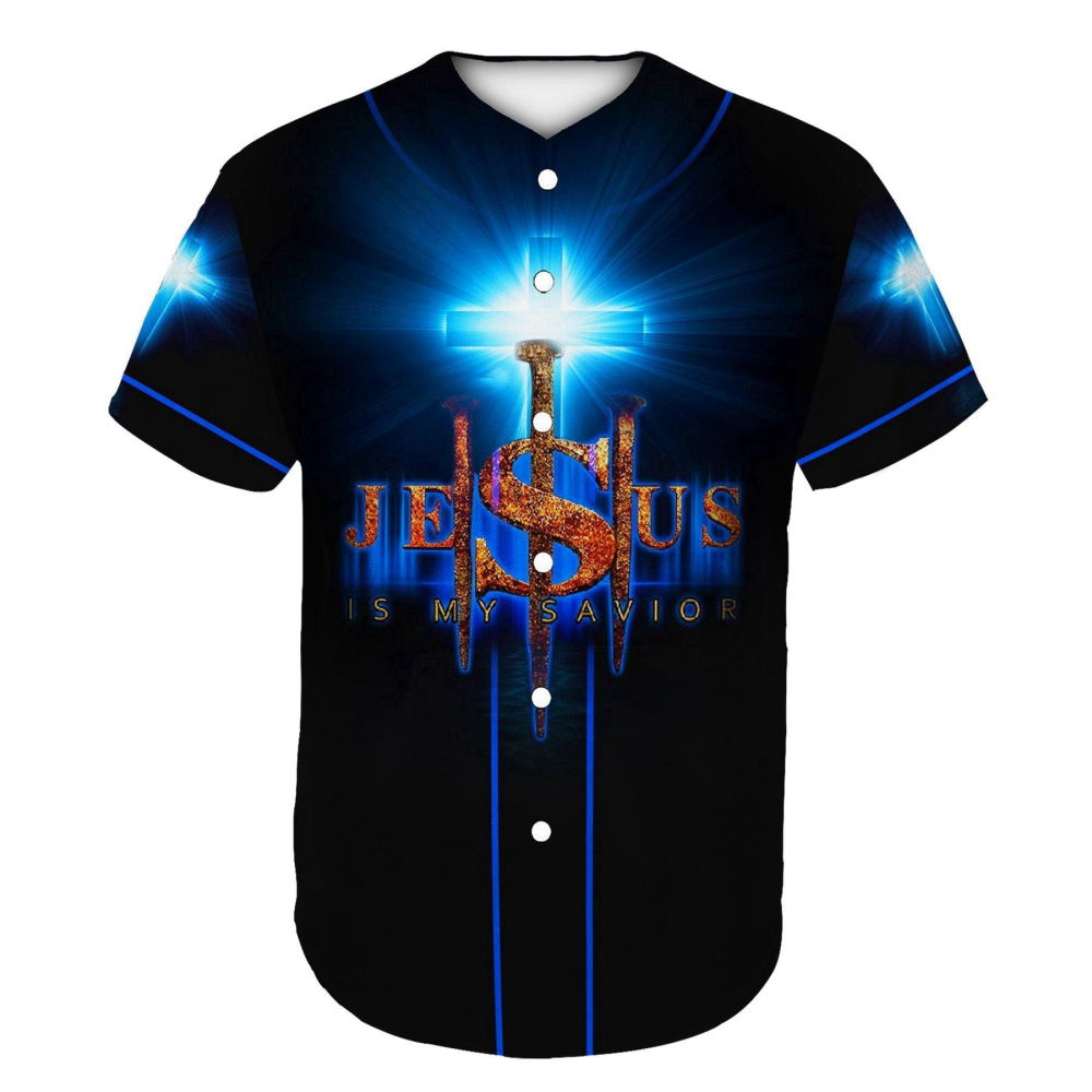 Colorful Jesus Is My Savior Baseball Jersey Adult Unisex S-5XL Full Size - Aopprinter T-Shirts, Hoodie, Sweatshirt (Image 2)