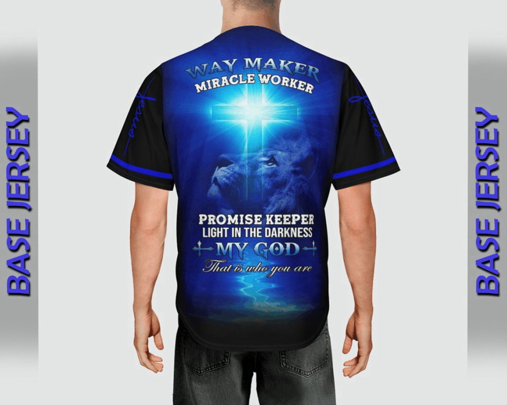 Colorful Jesus My God Baseball Jersey Adult Unisex S-5XL Full Size Way Maker QT206140Td
