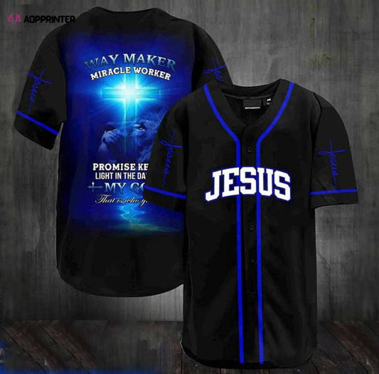 Colorful Jesus My God Baseball Jersey Adult Unisex S-5XL Full Size Way Maker QT206140Td