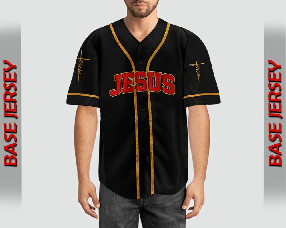 Colorful Jesus Saved My Life Cross Baseball Jersey Adult Unisex S-5XL
