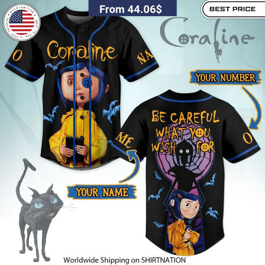 Coraline Be Careful What You Wish For CUSTOM Baseball Jersey