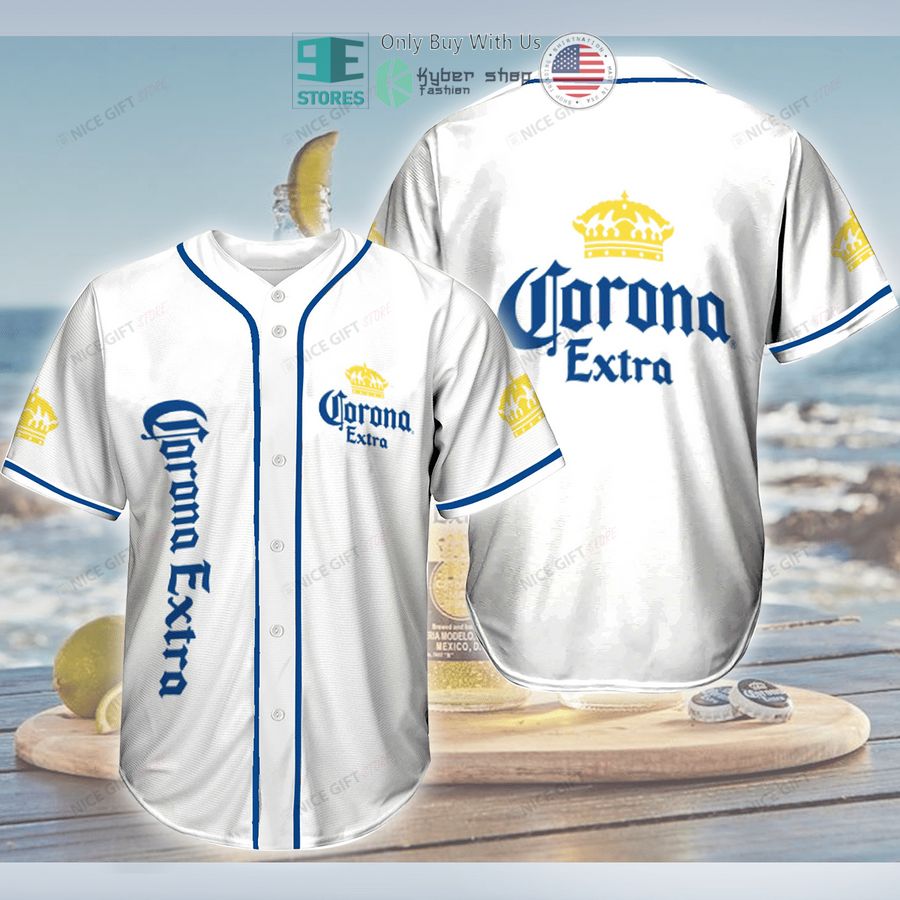 BEST Corona Extra logo white Baseball Jersey