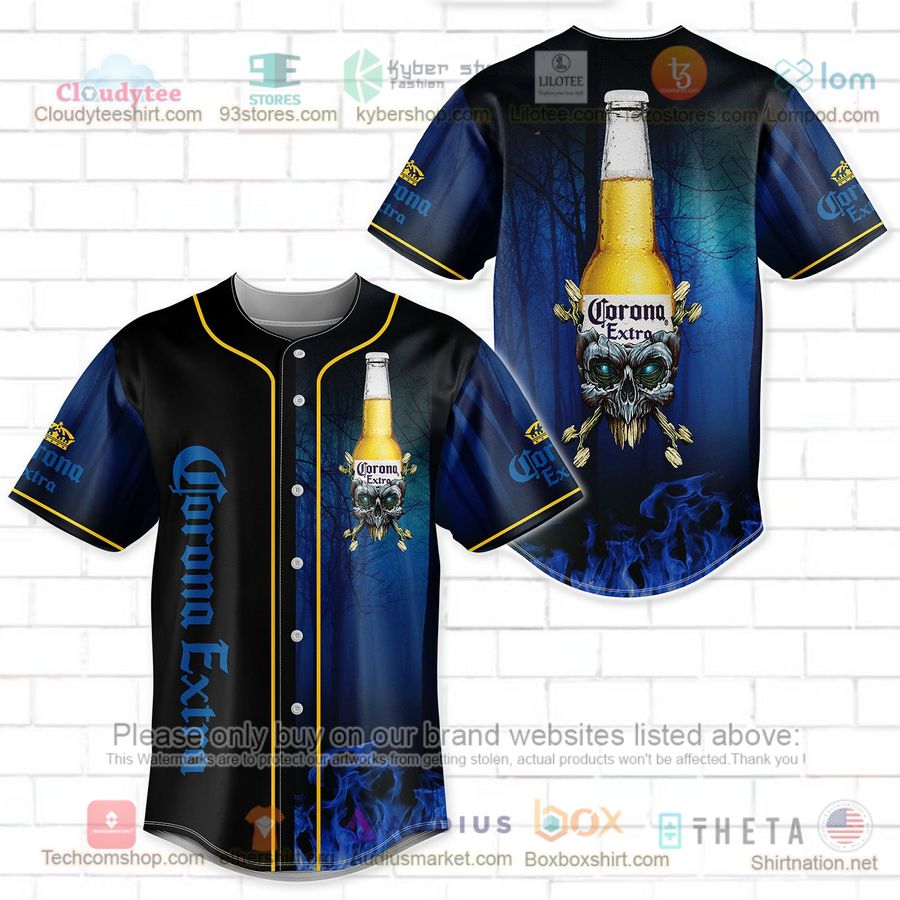 HOT Corona Extra skull head Baseball Jersey Shirt