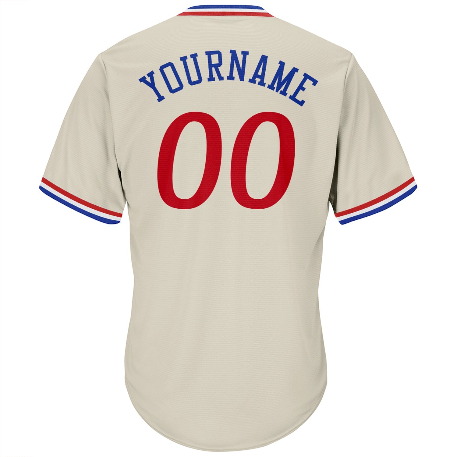 Custom Cream Red-Royal Authentic Throwback Rib-Knit Baseball Jersey Shirt Hoodie, Sweatshirt | WearSparks.com (Image 3)