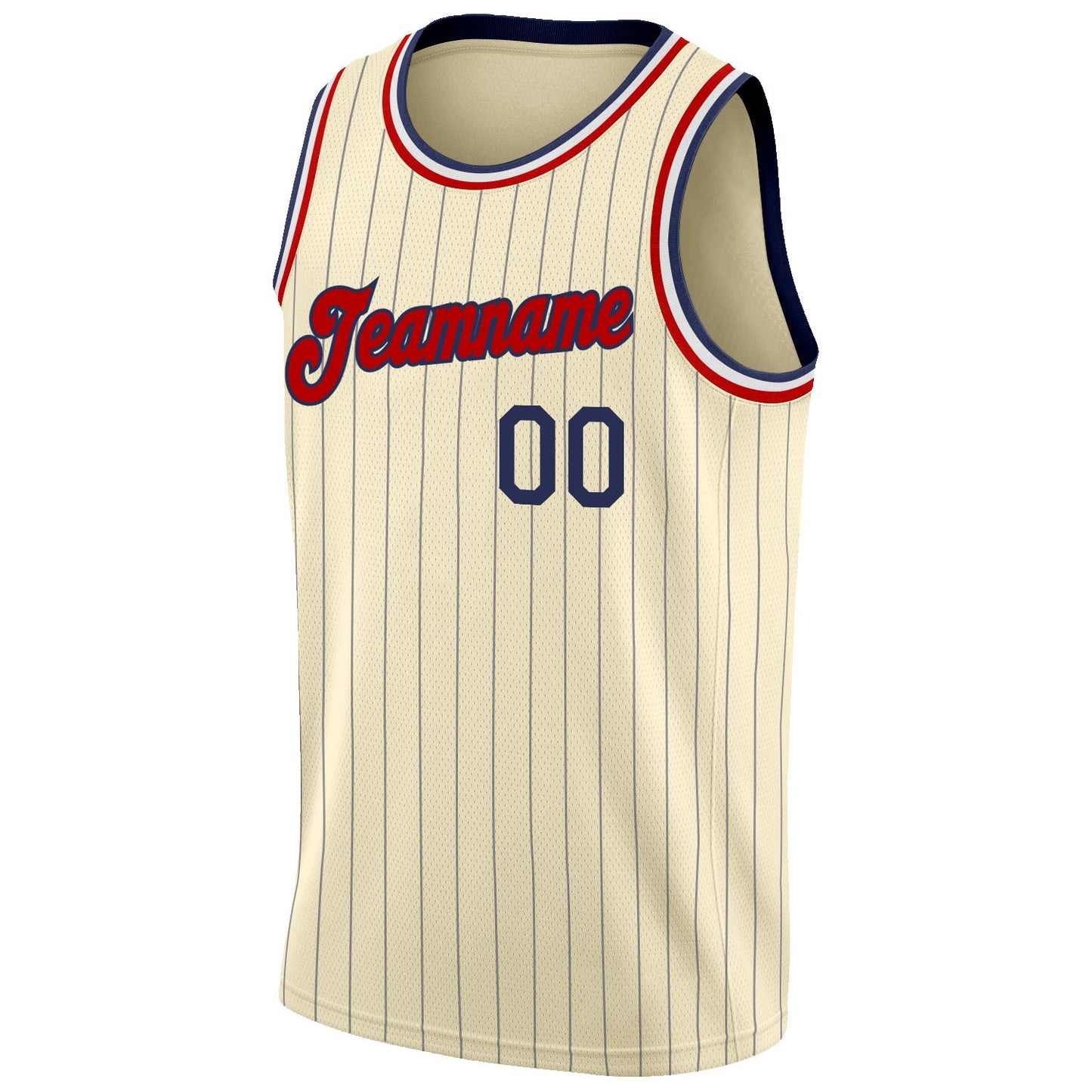 Custom Cream Navy Pinstripe Red-Black Authentic Basketball Jersey T-Shirts, Hoodie, Sweatshirt | WearSparks.com (Image 5)