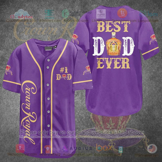 HOT Crown Royal Best Dad Ever purple Baseball Jersey Shirt