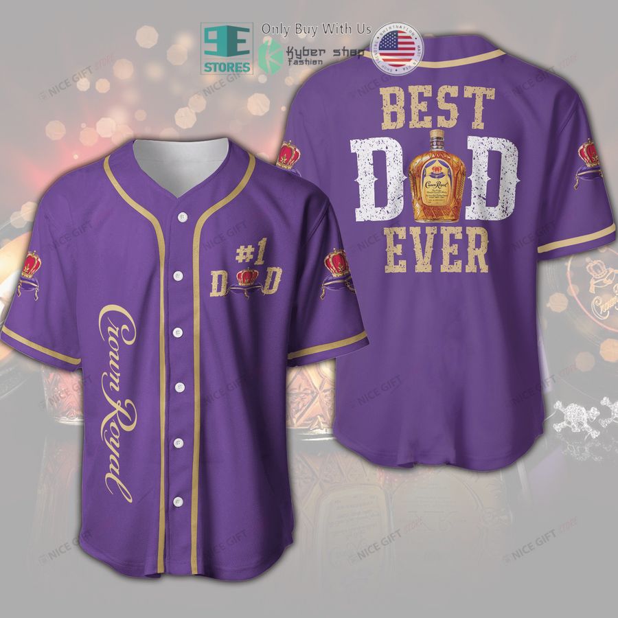 BEST Crown Royal Best Dad Ever Purple Baseball Jersey