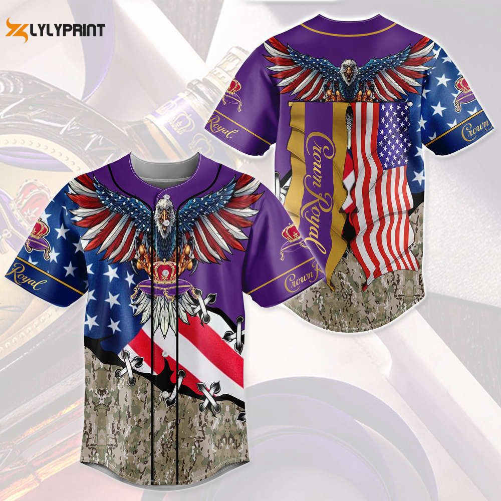 Crown Royal Eagle Usa Flag All Over Print Unisex Baseball Jersey - lylyprint.com T-Shirts, Hoodie, Sweatshirt