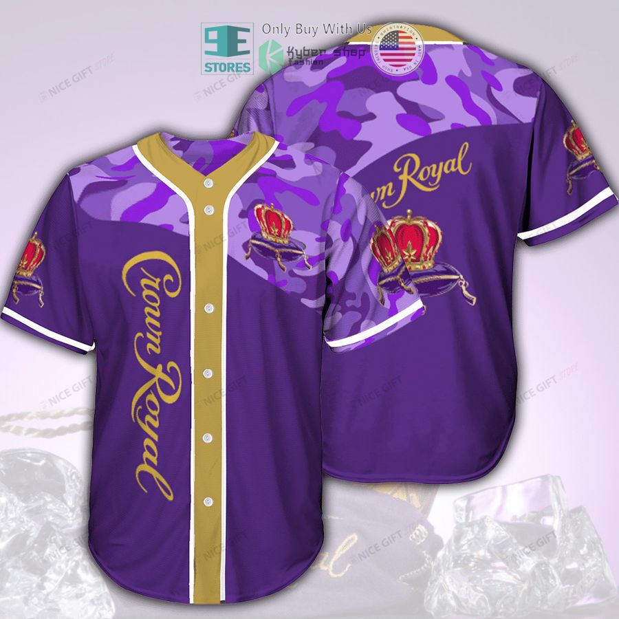 BEST Crown Royal logo purple camo Baseball Jersey