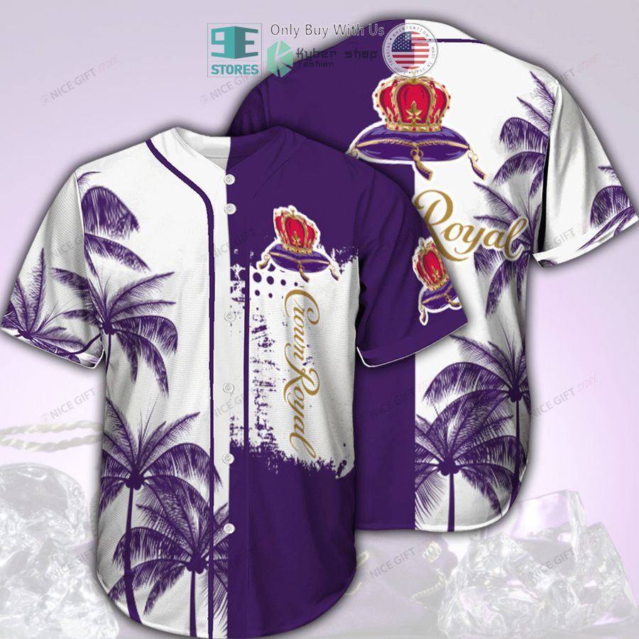 BEST Crown Royal palm tree white purple Baseball Jersey