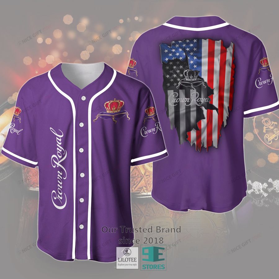 Crown Royal US flag purple Baseball Jersey