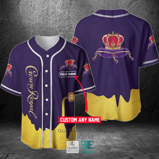 Crown Royal Your Name Purple yellow Baseball Jersey