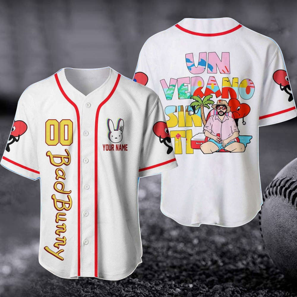 Custom Bad Bunny Baseball Jersey – Un Verano Sin Ti 3D Shirt: Puerto Rico Music Baseball Gift