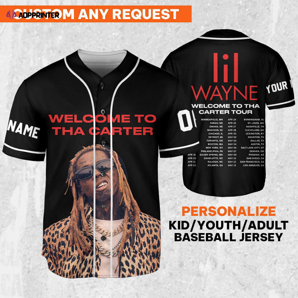 Custom Black Color Lil Wayne Baseball Jersey – Personalize Your Welcome to Tha Carter Music Style