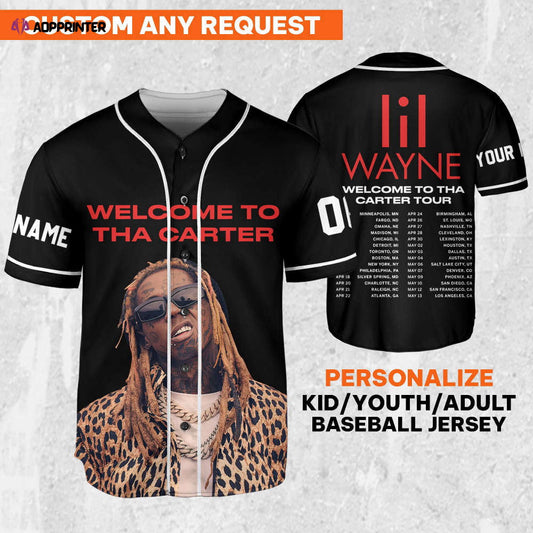 Custom Black Color Lil Wayne Baseball Jersey – Personalize Your Welcome to Tha Carter Music Style