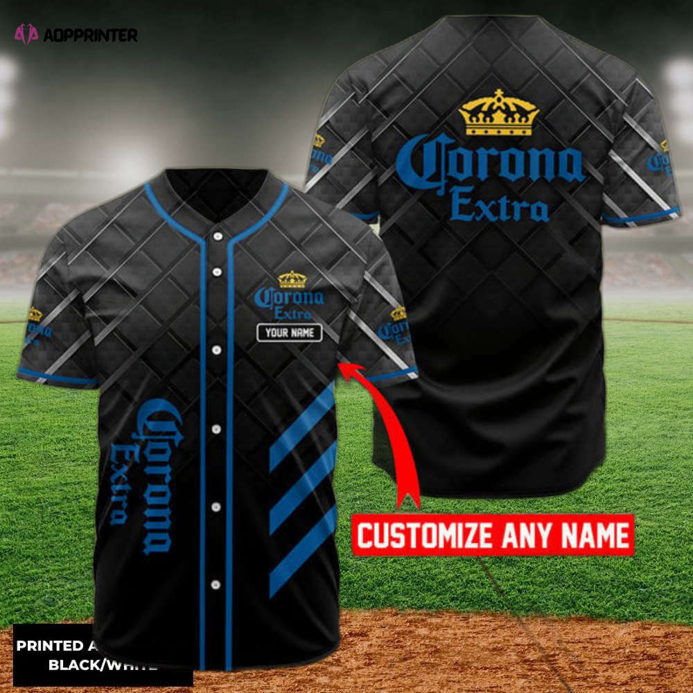 Custom Black Corona Beer Baseball Jersey – Unique Personalized Design