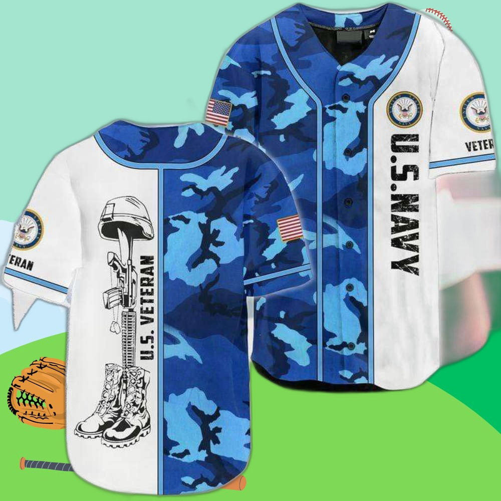 Custom Camo U S Navy Baseball Jersey – Personalized Veteran Apparel